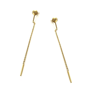 Złote kolczyki kulki przeciągane pr. 585 - JubilerSezam.pl