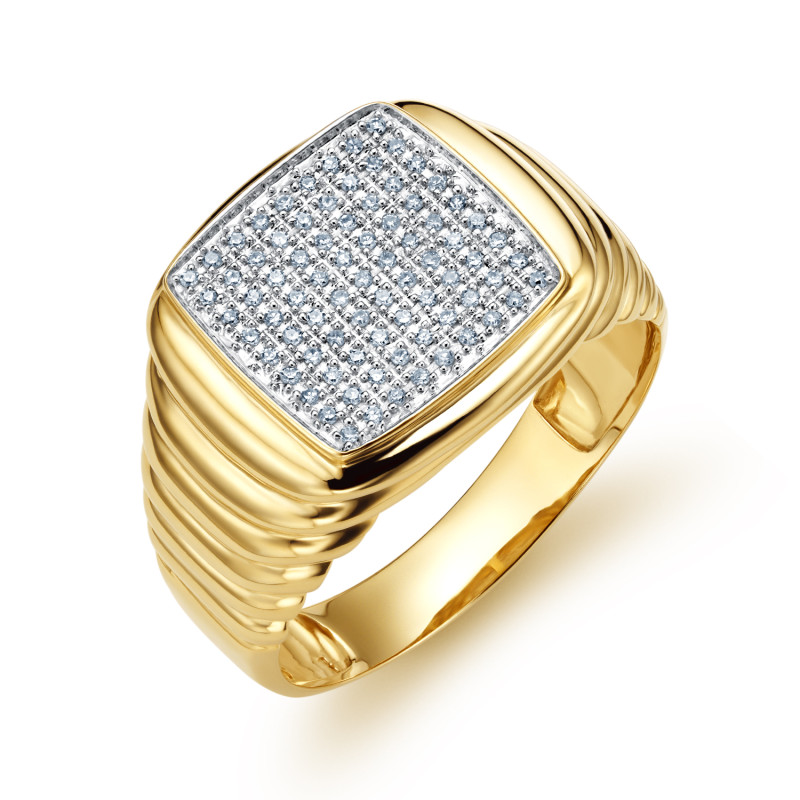 Złoty Pierścionek z Białymi Diamentami 0.2ct pr. 585 - JubilerSezam.pl