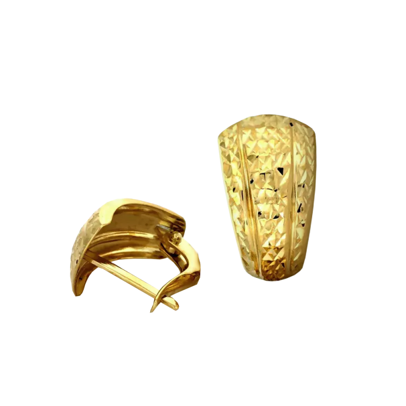 Kolczyki złote trójkątne blaszki grawerowane/ang.zap. CI 6868A próba 375