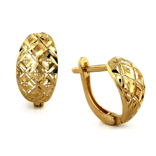 Kolczyki złote ażurowa owalna blaszka/ang.zap. CI 8535 próba 375