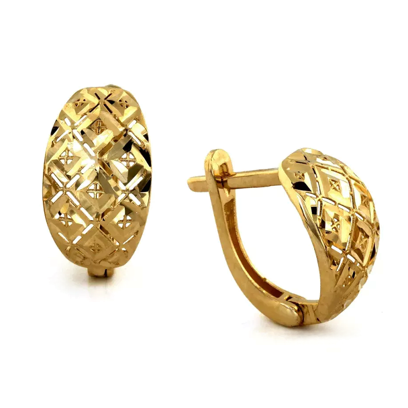 Kolczyki złote ażurowa owalna blaszka/ang.zap. CI 8535 próba 375