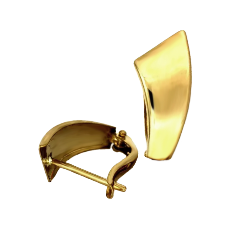 Kolczyki złote ścięta gładka blaszka/ang.zap. CI 4705 próba 375