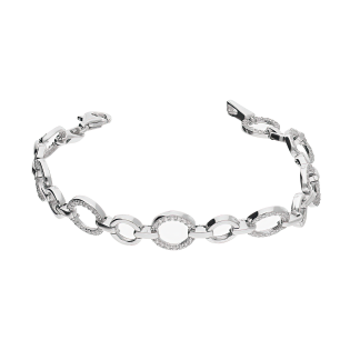 Bransoleta srebrna gładkie koła i koła z cyrkoniami OL RTB411 próba 925