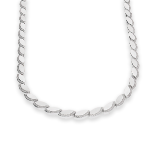 Naszyjnik srebrny łezki blask z białymi cyrkoniami bokiem