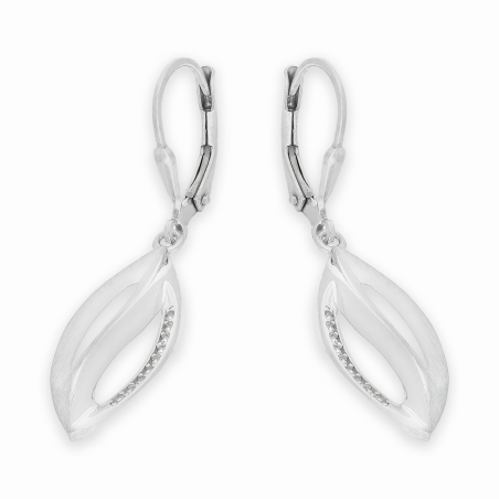 Kolczyki srebrne satynowa łezka z cyrkoniami/big.zam. OL ZS-E116 próba 925