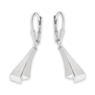 Kolczyki srebrne rakieta blask z satyną/big.zam. OL ZS-E283 próba 925