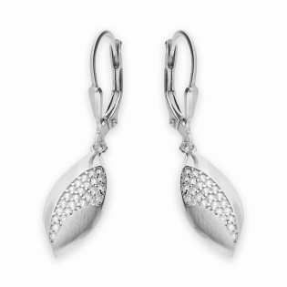 Kolczyki srebrne łezka blask z białymi cyrkoniami/big.zam. OL ZS-E398 próba 925