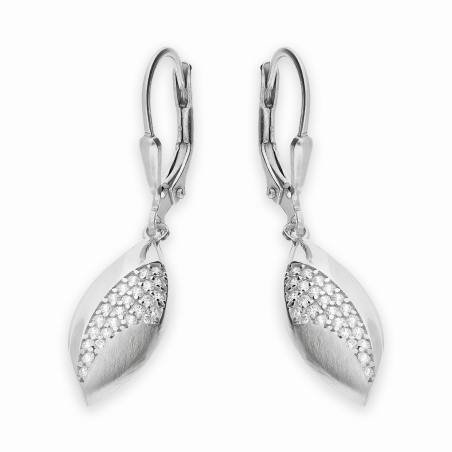 Kolczyki srebrne łezka blask z białymi cyrkoniami/big.zam. OL ZS-E398 próba 925