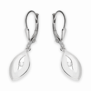 Kolczyki srebrne łezka z białą cyrkonią w środku/big.zam. OL ZS-E553 próba 925