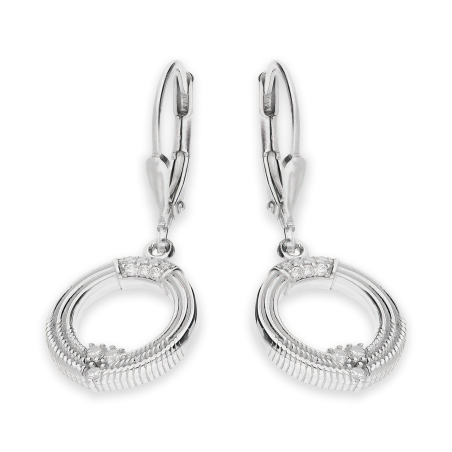 Kolczyki srebrne koło sznur z cyrkoniami/big.zam. OL ZS-E626 próba 925