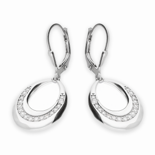 Srebrne kolczyki krople z cyrkoniami pr. 925 - JubilerSezam.pl