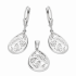 Komplet srebrny kolczyki i zawieszka ażurowe listki w kropli OL ZS-EP554 próba 925
