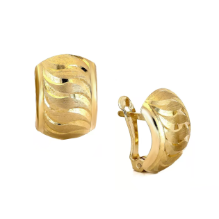 Kolczyki złote blaszka z taflowanymi falami/ang.zap. CI 2324C próba 585