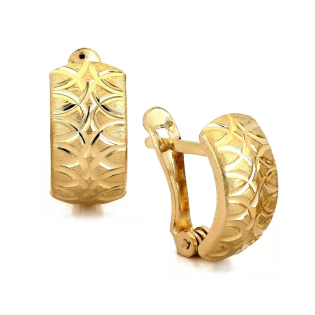 Złote Kolczyki Blaszki z Grawerem pr. 585 - JubilerSezam.pl