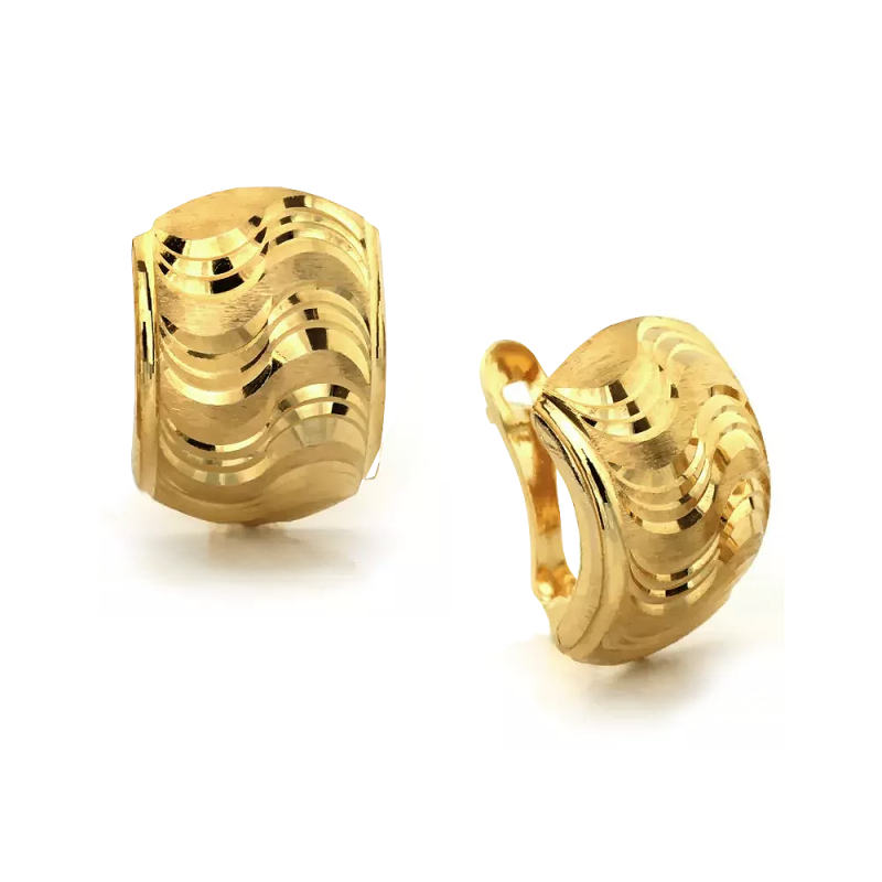 Kolczyki złote blaszka tafla z falami/ang.zap. CI 886A próba 585