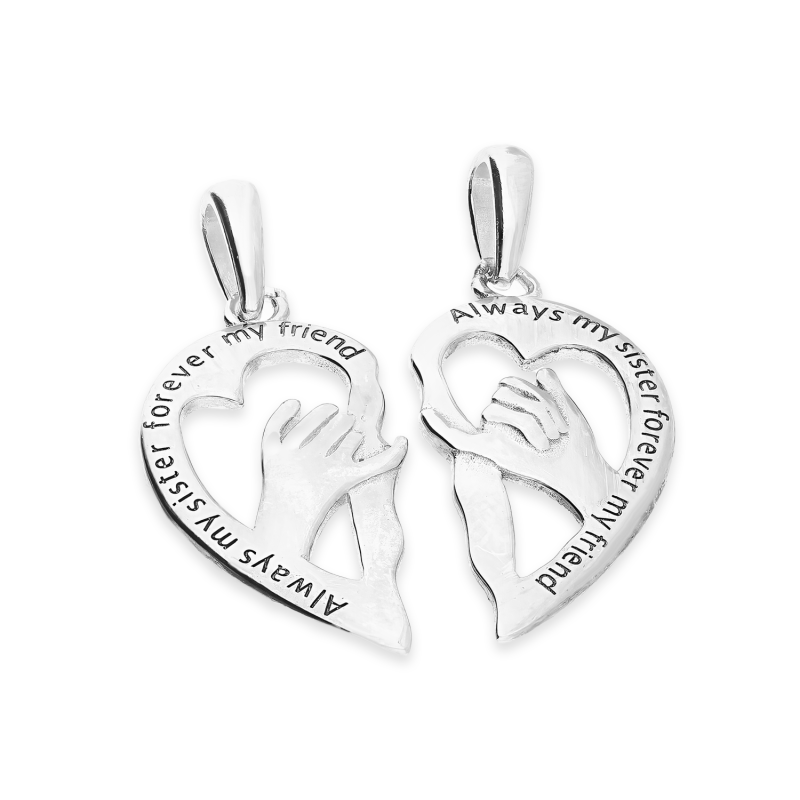 Serduszko srebrne serce przyjaźni łamane AT759 próba 925