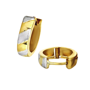 Kolczyki złote kółka w dwóch kolorach/zatrzask CI 6517 próba 375