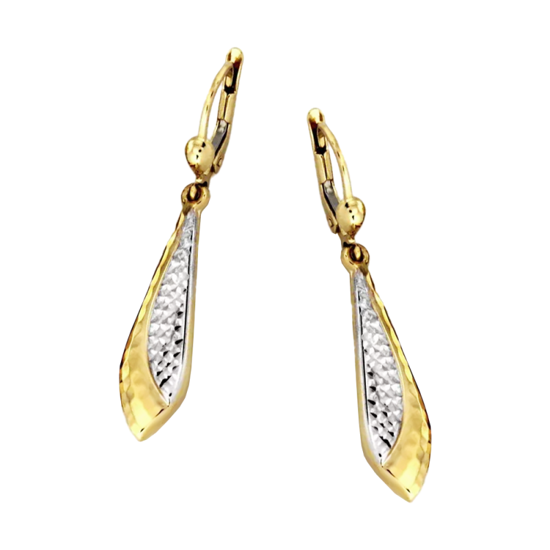 Kolczyki złote kropla z ozdobnym grawerem/big.zam. CI 6155 próba 375