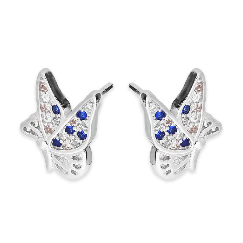 Srebrne kolczyki motylki dla dziewczynki - JubilerSezam.pl