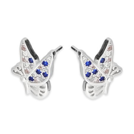 Srebrne kolczyki motylki dla dziewczynki - JubilerSezam.pl