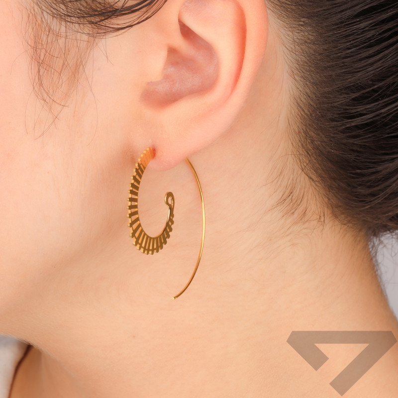 Kolczyki pozłacane ślimak z paskami/rybka TB 23910 próba 925