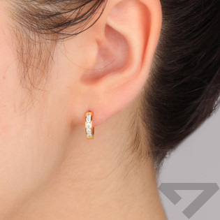 Pozłacane kolczyki koła z cyrkoniami pr. 925 - JubilerSezam.pl