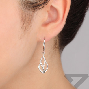 Kolczyki srebrne kropla z białymi cyrkoniami/big.zam. TB 24571 próba 925