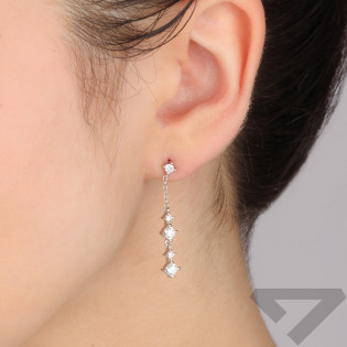 Srebrne kolczyki z cyrkoniami na sztyfcie pr. 925 - JubilerSezam.pl