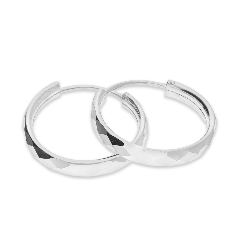 Kolczyki srebrne grawerowane kółka 20 mm AT KSZ-20mm-3,0 ROD dis próba 925