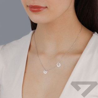 Naszyjnik srebrny dwa ażurowe koła/anker TB 22370 próba 925