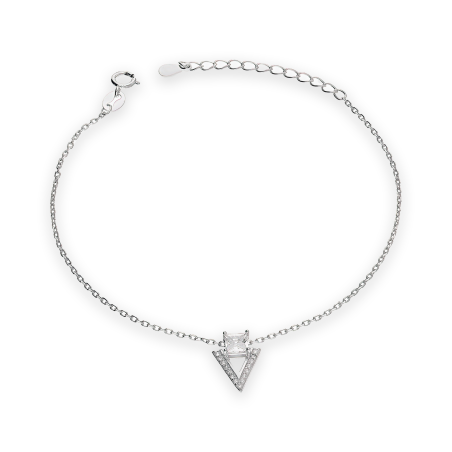 Srebrna Bransoletka V z Cyrkoniami próby 925 - JubilerSezam.pl