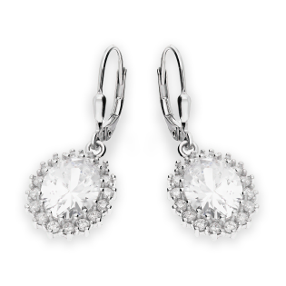 Srebrne Kolczyki Markizy z Cyrkoniami pr. 925 - JubilerSezam.pl