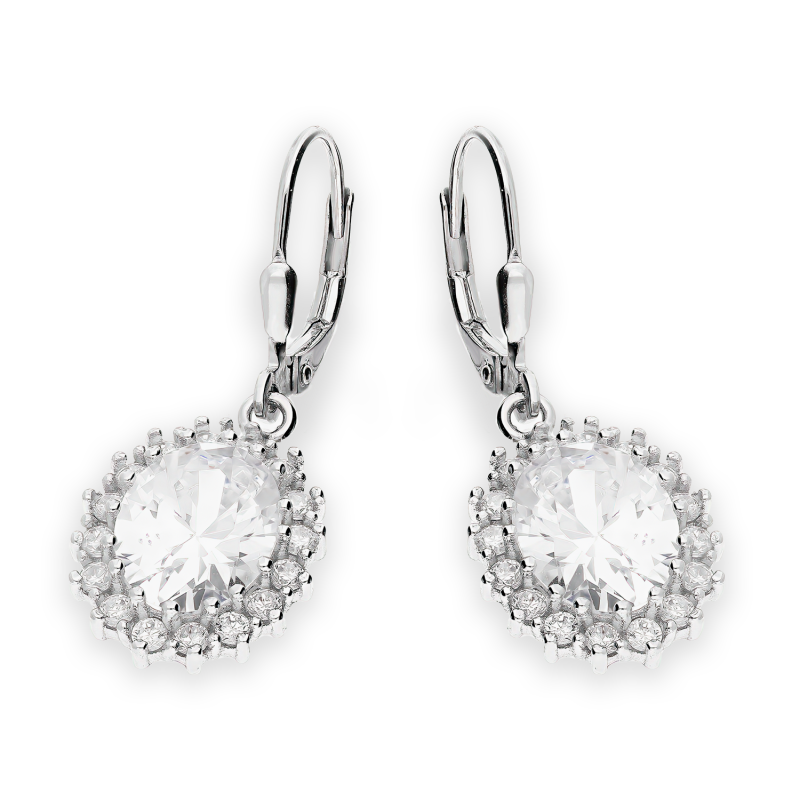 Srebrne Kolczyki Markizy z Cyrkoniami pr. 925 - JubilerSezam.pl