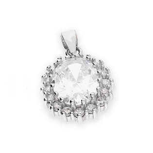 Zawieszka srebrna owalna markiza z białymi cyrkoniami DA1015 próba 925