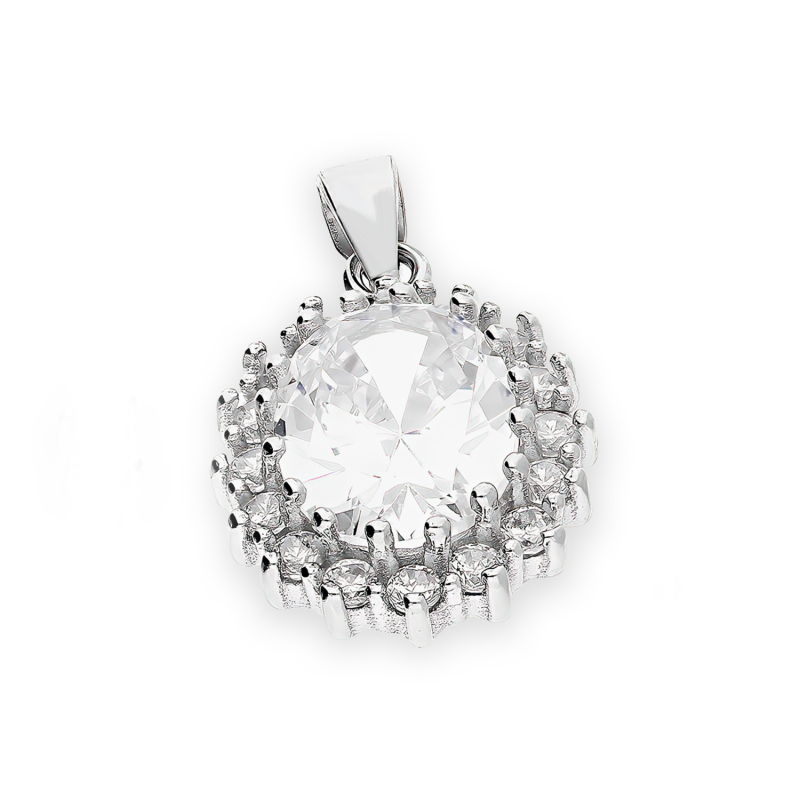 Zawieszka srebrna owalna markiza z białymi cyrkoniami DA1015 próba 925