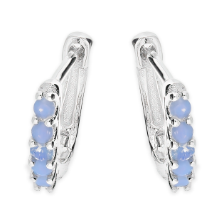 Kolczyki srebrne dla dziewczynki z mleczno-niebieskimi cyrkoniami/ang.zap. HS1849 mlecz.nieb próba 925