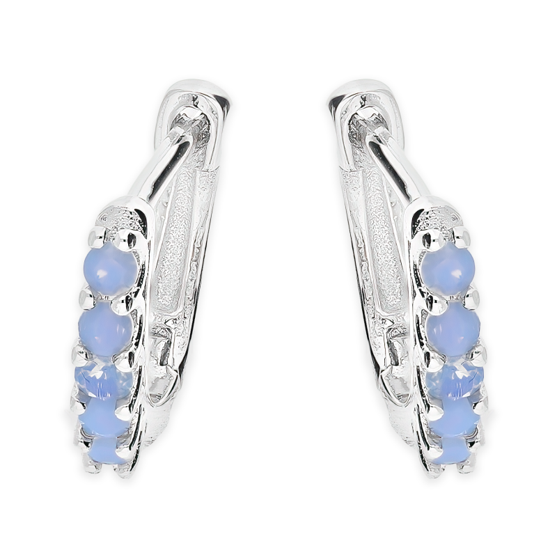 Kolczyki srebrne dla dziewczynki z mleczno-niebieskimi cyrkoniami/ang.zap. HS1849 mlecz.nieb próba 925