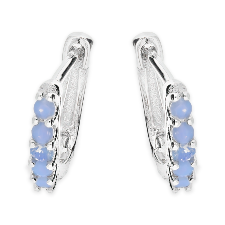 Kolczyki srebrne dla dziewczynki z mleczno-niebieskimi cyrkoniami/ang.zap. HS1849 mlecz.nieb próba 925