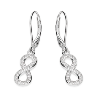 Kolczyki srebrne infinity z cyrkoniami/big.zam. HS1878 próba 925