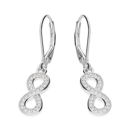 Kolczyki srebrne infinity z cyrkoniami/big.zam. HS1878 próba 925