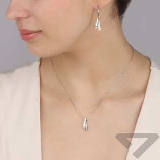 Srebrny Komplet Kolczyki i Naszyjnik z Blaszkami pr. 925 - JubilerSezam.pl