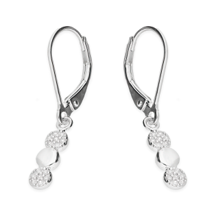 Kolczyki srebrne kulki z cyrkoniami/big.zam. HS1883 próba 925