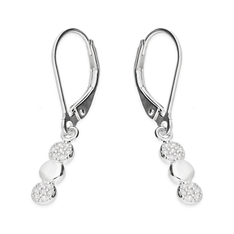 Kolczyki srebrne kulki z cyrkoniami/big.zam. HS1883 próba 925