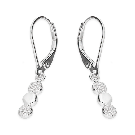 Kolczyki srebrne kulki z cyrkoniami/big.zam. HS1883 próba 925