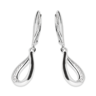 Kolczyki srebrne kropla z białymi cyrkoniami/big.zam. HS1886 próba 925