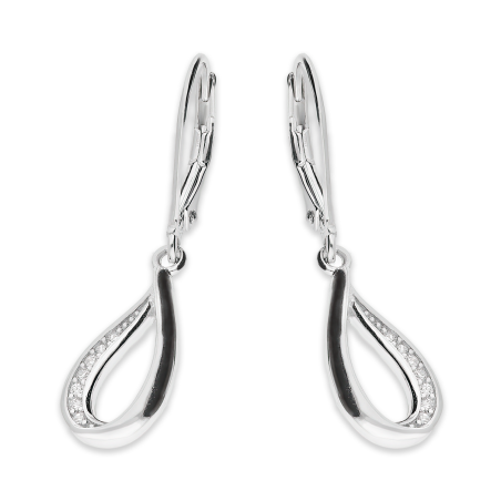 Kolczyki srebrne kropla z białymi cyrkoniami/big.zam. HS1886 próba 925