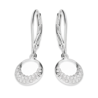 Srebrne kolczyki półksiężyce z cyrkoniami pr. 925 - JubilerSezam.pl