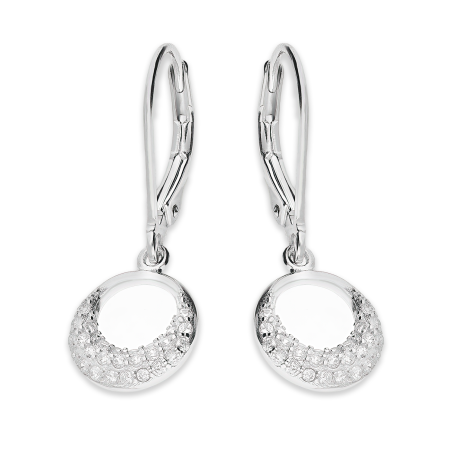 Srebrne kolczyki półksiężyce z cyrkoniami pr. 925 - JubilerSezam.pl