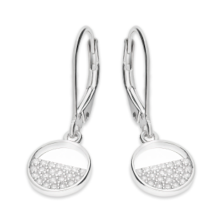 Kolczyki srebrne koło półpełne z cyrkoniami/big.zam. HS1892 próba 925