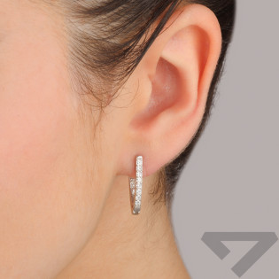 Srebrne kolczyki owalne z cyrkoniami pr. 925 - JubilerSezam.pl